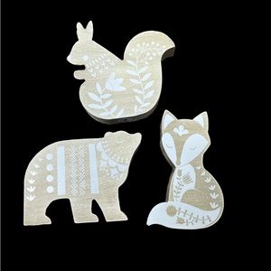 Winter Wonderland Wooden Animals Decorated